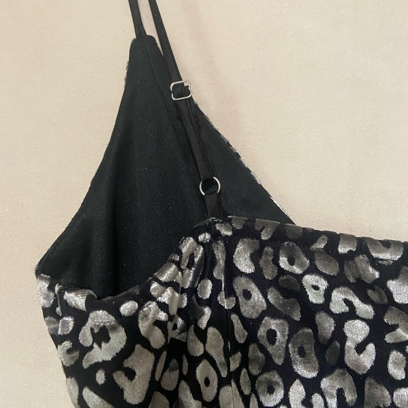Blue Blush size L burnout velvet silver black animal print spaghetti strap dress - Picture 4 of 6